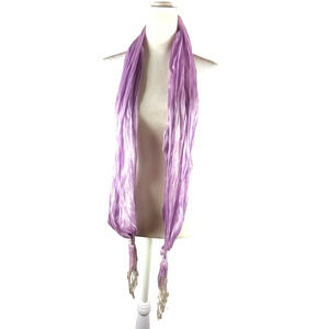 Rectangle Scarf Lilac Purple Tassels 74 X 14 Feminine Soft Classic